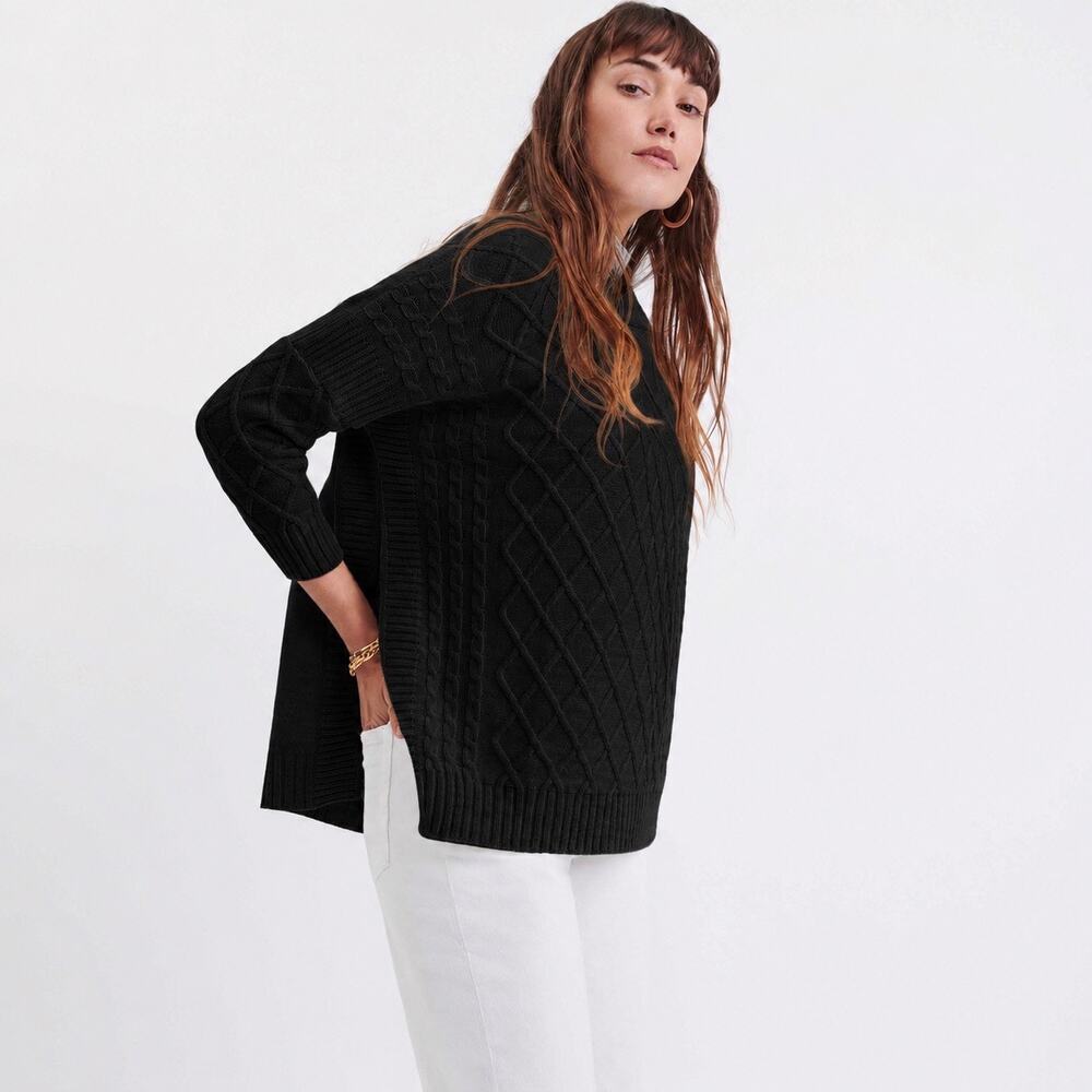MERSEA THE LISBON TRAVELER Black Knit Sweater OS Travel Casual Chic
